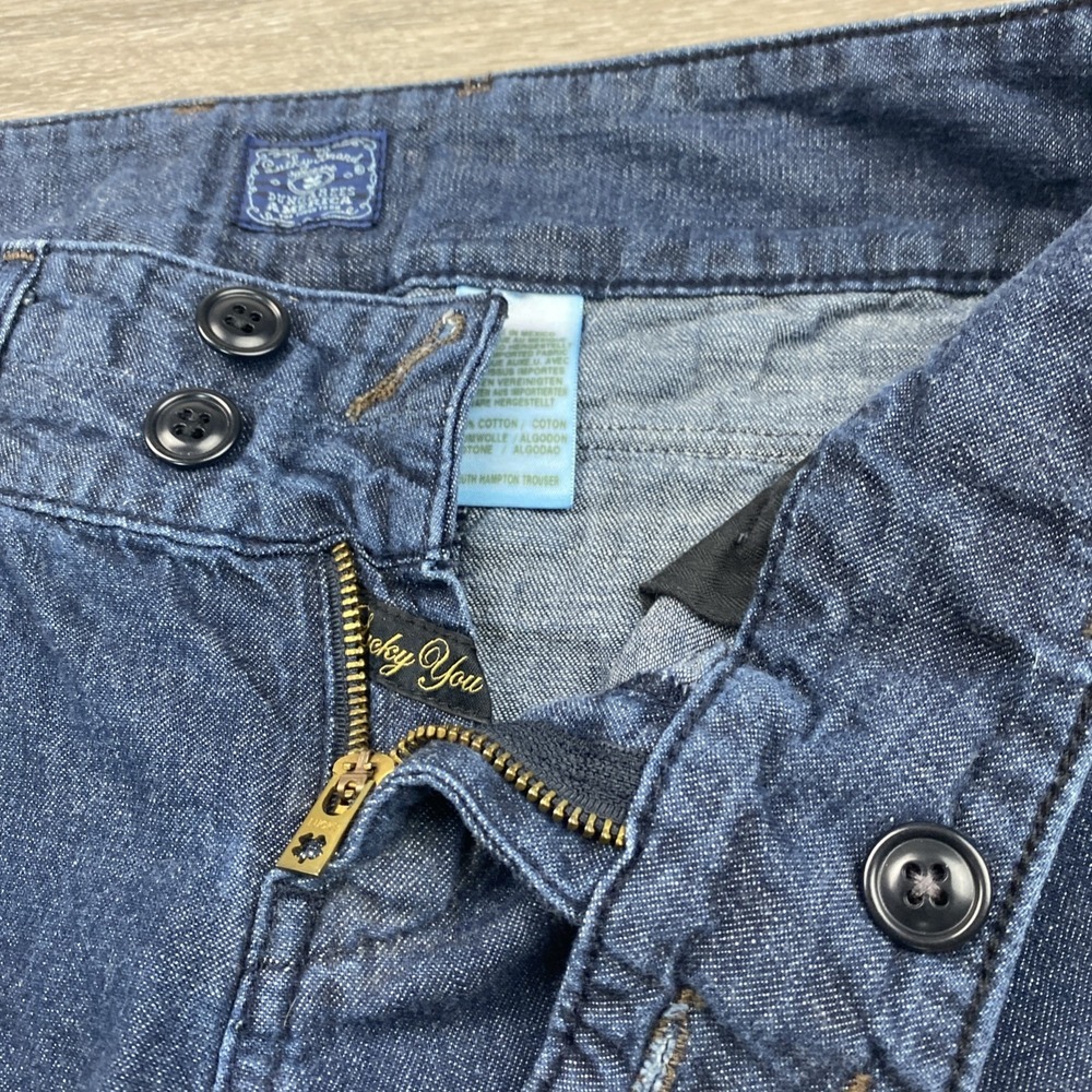 LUCKY BRAND DUNGAREES Flare Leg Women's Low Rise Jeans Flap Pockets 6/28 7W10208 - Picture 4 of 13